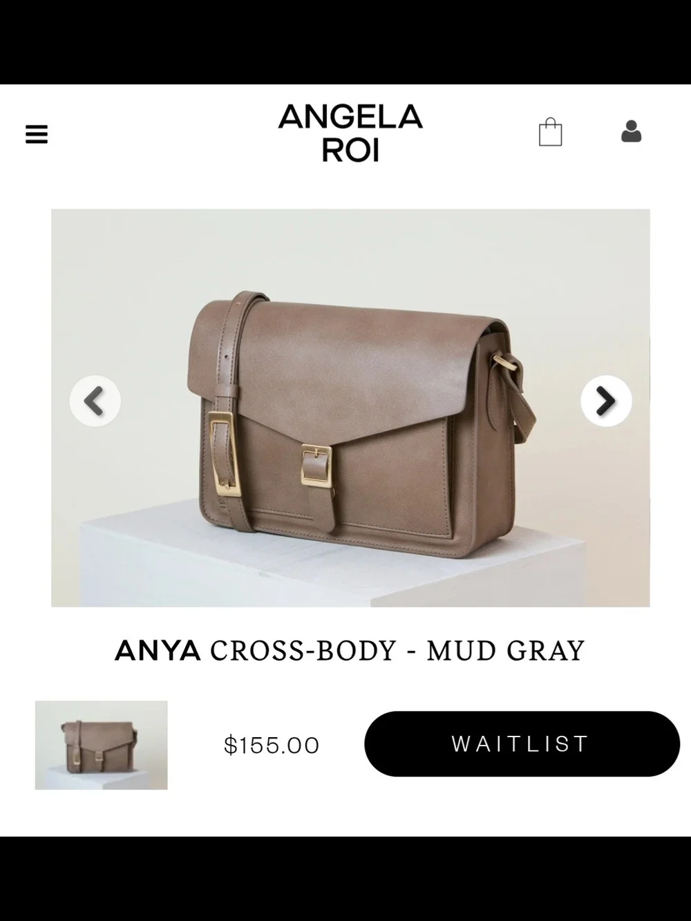Angela Roi Anya Crossbody Bag in Mud Gray Taupe